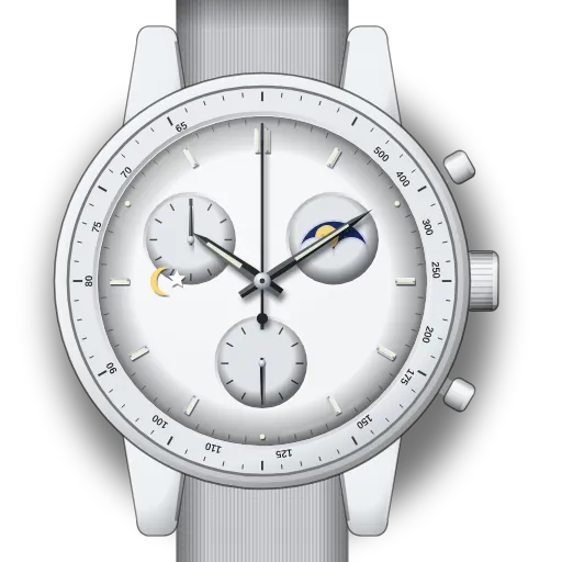 Illustration of the MoonSwatch Mission to the Moonphase — Full Moon dial (our own drawing, not a product photo)