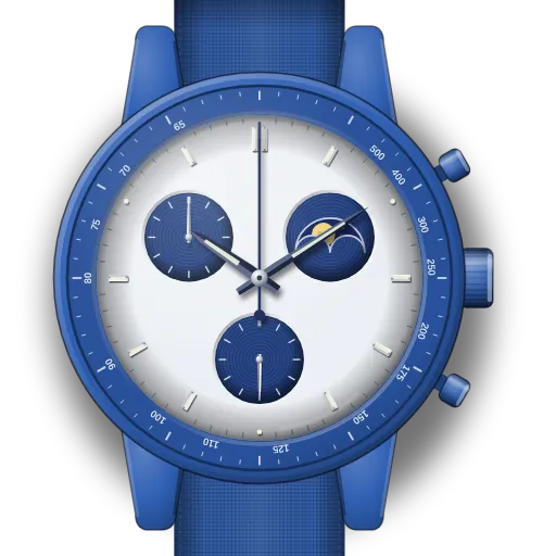 Illustration of the MoonSwatch Mission to the Super Blue Moonphase dial (our own drawing, not a product photo)