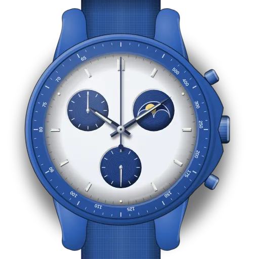 Illustration of the MoonSwatch Mission to the Super Blue Moonphase dial (our own drawing, not a product photo)