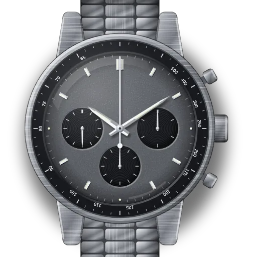 Illustration of the Omega Speedmaster Apollo 11 50th Anniversary (steel, Moonshine Gold bezel) dial (our own drawing, not a product photo)