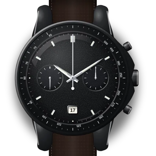 Illustration of the Omega Speedmaster Dark Side of the Moon dial (our own drawing, not a product photo)